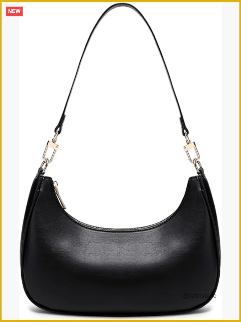 Vintage Pu Leather Hobo Purse With Zipper Lightweight Underarm Bag